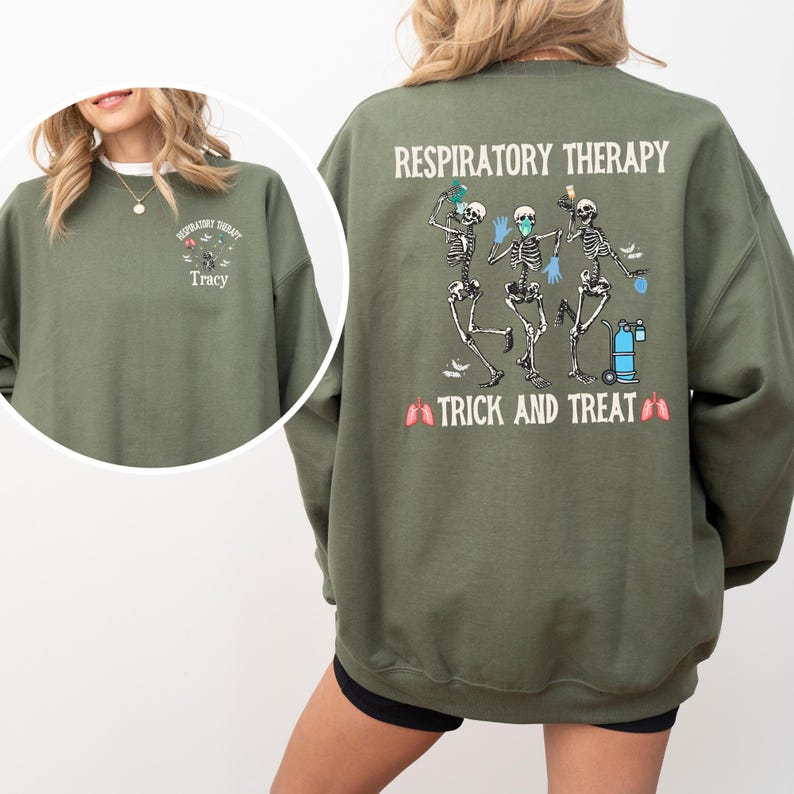 Halloween Respiratory Therapist Sweatshirt, Lung Therapy Halloween
