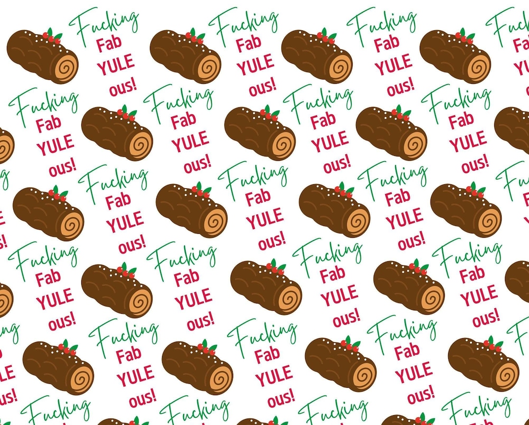 Log Pattern Wrapping Paper Christmas Wrapping Paper, Yule Log Funny Wrapping Paper, Christmas Gift ...