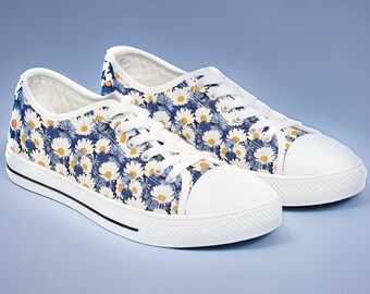 Women's Sneakers with the floral design, nature-inspired, stylish, casual, comfortable woman's shoes, gift for teenager
