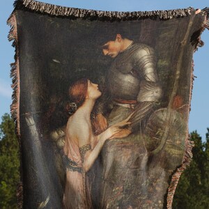 Lamia and the Soldier Large Medieval Tapestry Mythological Blanket Antique Aesthetic Maiden Knights Renaissance Wall Hanging Moody Decor