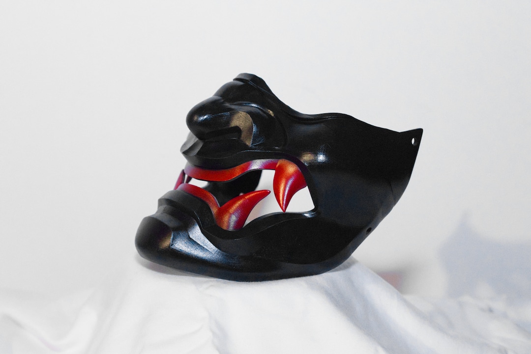 Yellow Teeth Monster Japanese Half Face Oni Mask
