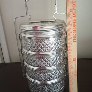 SOLD Vintage Aluminum Tiffin Thai Pinto Lunchbox