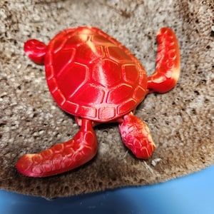 3D Printed Articulating Sea Turtle Fidget Toy: Stress Relief Desk Toy