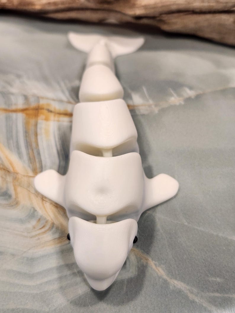 3D Printed Beluga Whale Fidget Toy, Articulated Sea Creature - Etsy