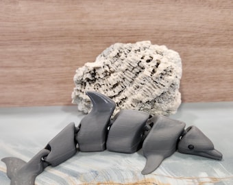 3D Printed Articulated Dolphin, Fidget Toy, Desk Decor