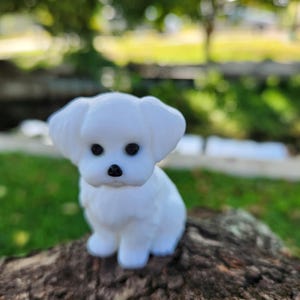 Adorable Maltese dog, Dog figurine, Maltese statue,  Maltese pet model, Maltese dog collectible, Fashion Doll, Barbie Doll, Gift
