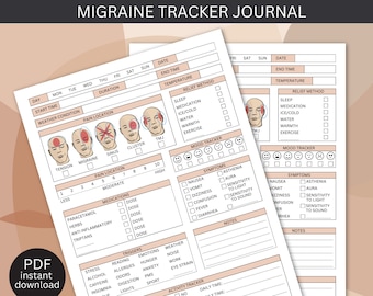 Migraine Tracker, Headache Tracker, Chronic Migraine, Headache Log, Migraine Awareness, Migraine Journal, Migraine Planner, Migraine Log