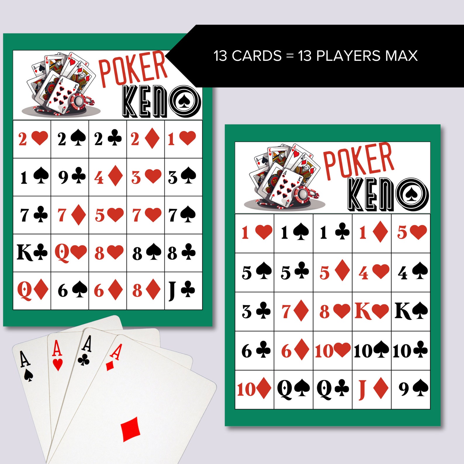 Printable Poker Keno Cards PO KE NO - Il 1588xN.5680158023 Nn5e 