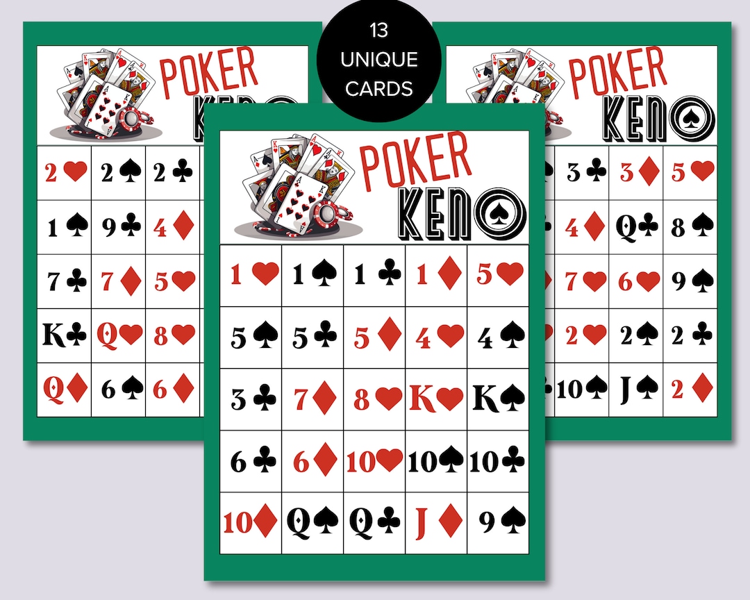 13 Printable Poker Keno Cards,po-ke-no Cards,printable Pokeno Cards ...