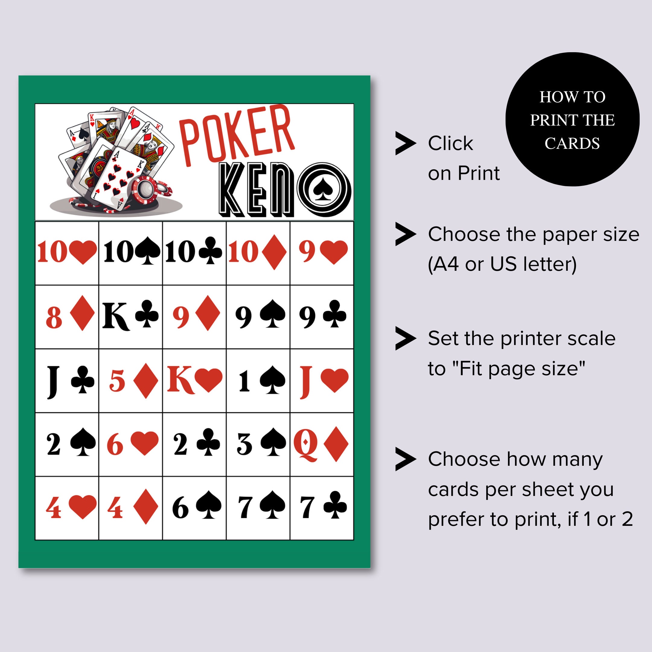 Printable Poker Keno Cards PO KE NO - Il Fullxfull.5680158019 T8du 