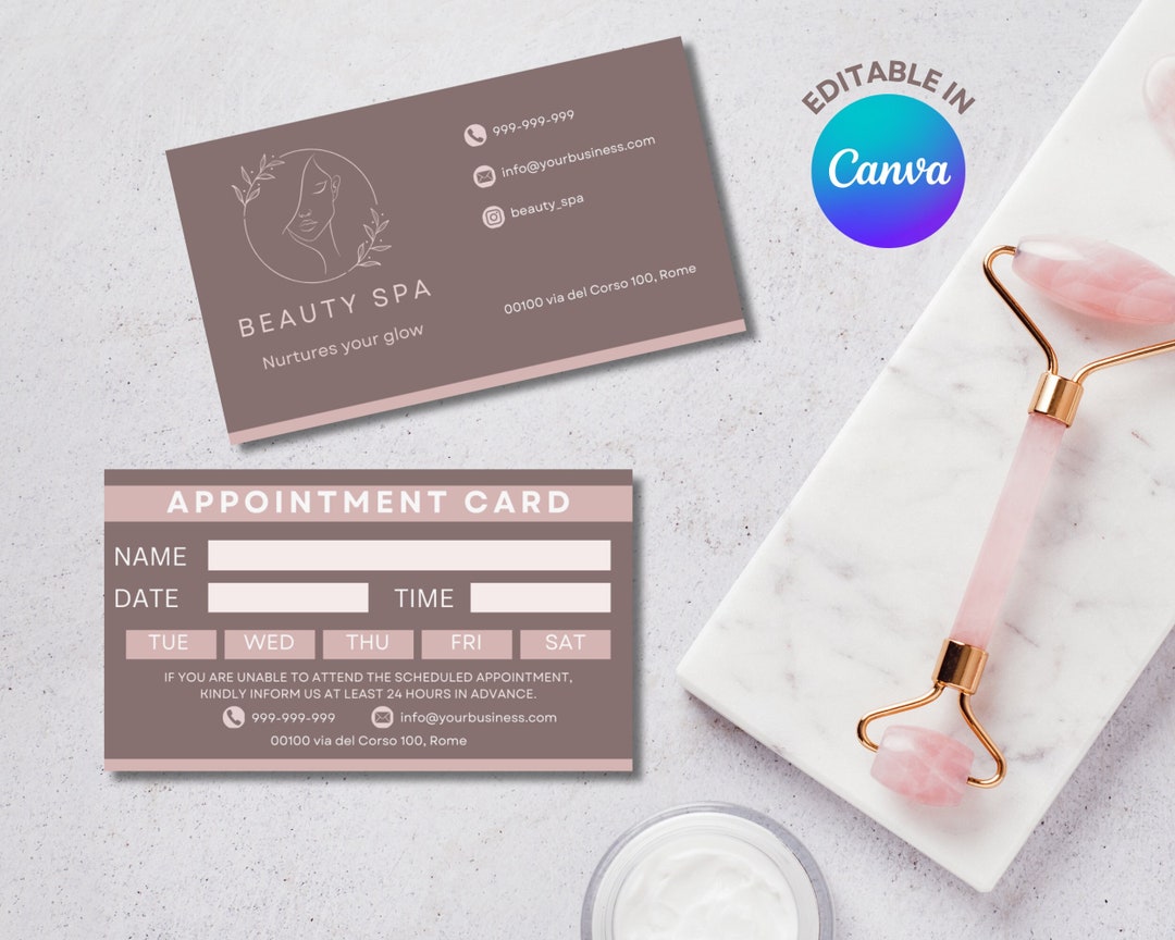 Printable Appointment Reminder Card, Canva Template, Your Next ...