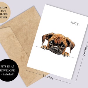 Carte d'excuses à imprimer, chiot triste désolé à télécharger, chien triste excuses à imprimer, amoureux des animaux, je suis désolé carte, carte désolé à imprimer image 2