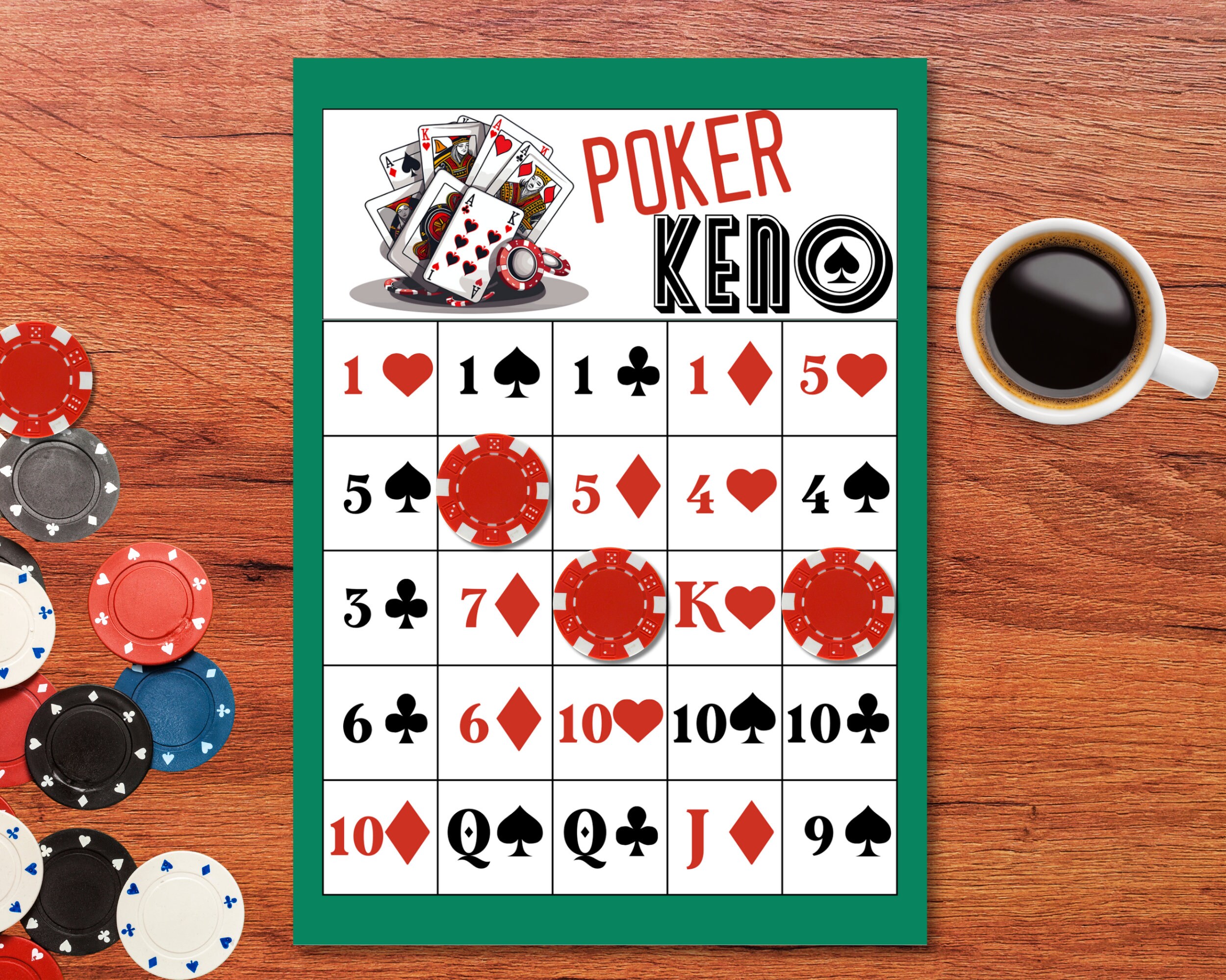 Printable Poker Keno Cards PO KE NO - Il Fullxfull.5619314280 3rkn 