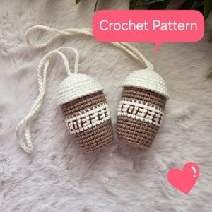 Amigurumi Coffee Keychain PDF Crochet Pattern