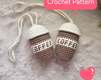 Coffee Keychain PDF Amigurumi Crochet Pattern