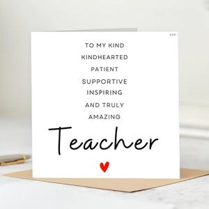 Obrigado por tudo, professor, cartão personalizado para professor, cartão de agradecimento para professor, cartão de fim de ano letivo para professor, cartão de fim de semestre 6x6