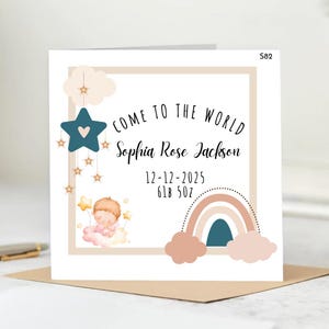 Personalisierte Karte, A Bright New Star Has Ankunft — Willkommen Sophia Rose, Achtung: Cuteness Levels Off the Charts, Welcome Sophia! 6x6