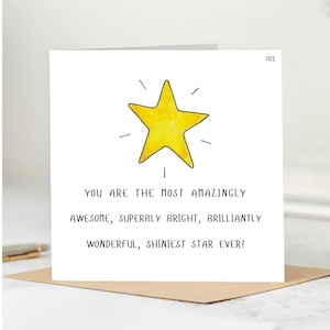 Vous êtes une star, carte de vœux | tu es une star carte de vœux | carte Bravo | merci nouveau boulot bravo | 6 x 6