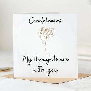Tarjeta "Pensando en ti", regalo de simpatía para un amigo, mantente fuerte, tarjeta "Pensando en ti" para un amigo, tarjeta de duelo para un amigo, lo siento por tu pérdida 6x6