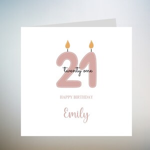 Carte d'anniversaire 21e pour fille, carte de 21e anniversaire pour petite amie, carte d'anniversaire personnalisée pour elle, 21e anniversaire 6 x 6