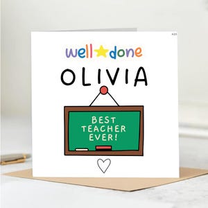 Tarjeta de agradecimiento por ayudarme a crecer / Linda tarjeta de agradecimiento, tarjeta para el mejor maestro, asistente de enseñanza, guardería, amigo, tarjeta de agradecimiento. 6x6