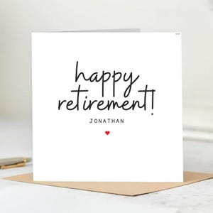 Carte de retraite personnalisée, félicitations pour votre retraite, carte de bonne retraite, nouveau chapitre, bonne chance pour votre retraite 6 x 6