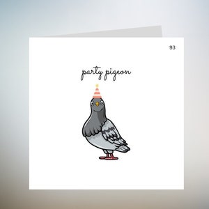 Pigeon Birthday Card, Cute Pigeon Card, Cupcake Birthday Card, Funny Cards, Birthday Cards 6x6