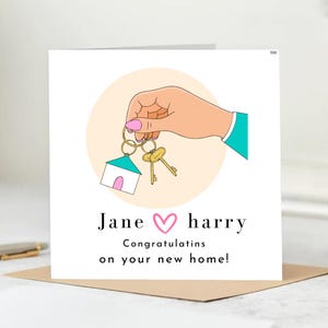 Carte Happy New Home, Félicitations pour votre nouvelle maison, Carte pour nouvelle maison, Carte de pendaison de crémaillère, Carte pour nouvelle maison pour amis, Première carte pour maison 6 x 6