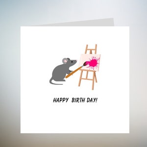 Biglietto d'auguri personalizzato per il topo, Biglietto d'auguri per il topo, Biglietto per un amico, Biglietto per la figlia, Regali per il topo, Biglietto per il topo, Biglietto per lui 6x6