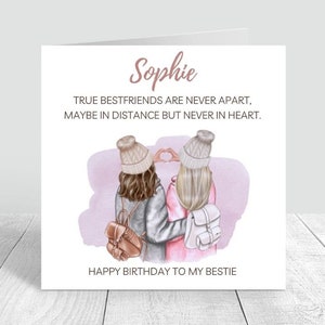 Biglietto d'auguri personalizzato per il migliore amico, Biglietto d'auguri per la migliore amica, Biglietto personalizzato per il migliore amico, Biglietto d'auguri per l'amico, Ritratto del migliore amico 6x6