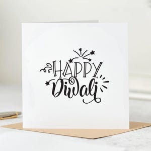 Happy Diwali Card, Festival of Light, Diwali-wenskaart, kleurrijke kaars Diwali Card, voor familie vrienden zoon dochter moeder vader 6 x 6