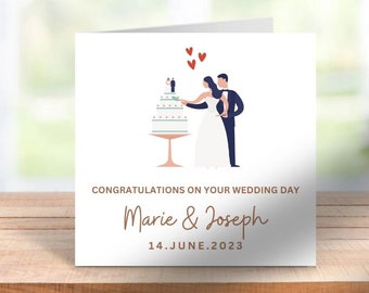 Wedding Day Card, On Your Wedding Day Card, Congratulations Wedding Card, On Your Wedding Day, Happy Wedding Day Card, Wedding Gift Card 6x6