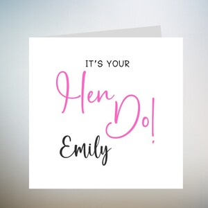 Carte d'enterrement de vie de jeune fille personnalisée Carte de joyeux anniversaire à faire Carte de future mariée EVJF 6 x 6