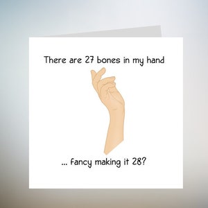 Hay 27 huesos en mi mano tarjeta de felicitación 6x6