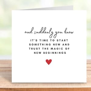 Personalised New Beginnings Card Fresh Start Card New Job Card New Home Card 6x6