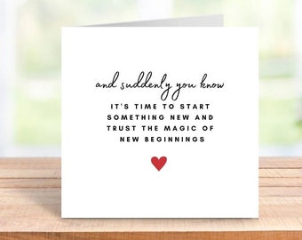 Personalised New Beginnings Card Fresh Start Card New Job Card New Home Card 6x6
