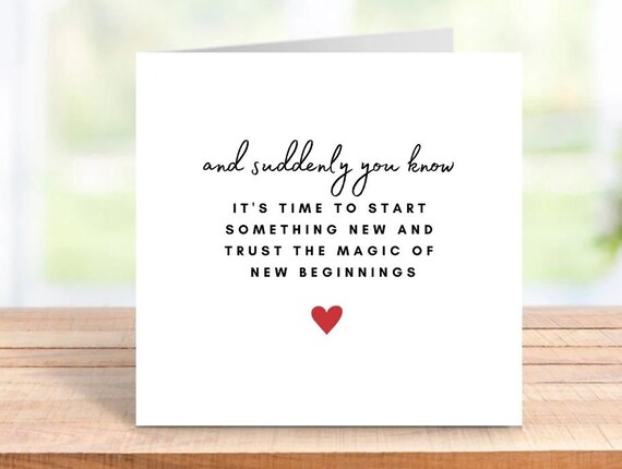 Personalised New Beginnings Card Fresh Start Card New Job Card New Home Card 6x6