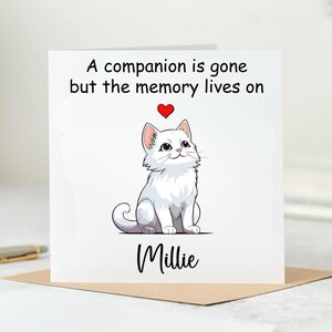 Con simpatia per la perdita del tuo gatto - biglietto di condoglianze per la perdita del gatto - biglietto personalizzato per la perdita dell'animale domestico 6x6