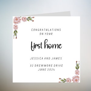 Carte Happy New Home, Félicitations pour votre nouvelle maison, Carte pour nouvelle maison, Carte de pendaison de crémaillère, Carte pour nouvelle maison pour amis, Première carte pour maison 6 x 6
