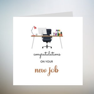 Carte personnalisée porte-bonheur pour un nouvel emploi - Carte de vœux, carte de nouvel emploi, félicitations - souvenir, 6 x 6