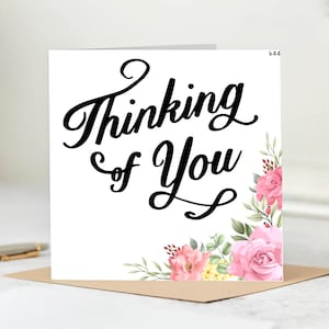 Thinking of You-kaart, kaart gewoon omdat, liefdeskaart verzenden, aanmoedigingskaart, I'm Here for You-kaart, I Love You-kaart, blanco kaart 6 x 6