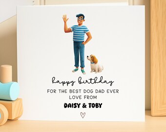 Hund Papa Geburtstagskarte, personalisierte Hunde-Liebhaber-Karte, alles Gute zum Geburtstag für Hund Papa, von Haustieren, lustiges Hund Papa Geschenk, individuelle Haustierkarte