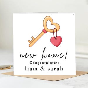 Carte Happy New Home, Félicitations pour votre nouvelle maison, Carte pour nouvelle maison, Carte de pendaison de crémaillère, Carte pour nouvelle maison pour amis, Première carte pour maison 6 x 6
