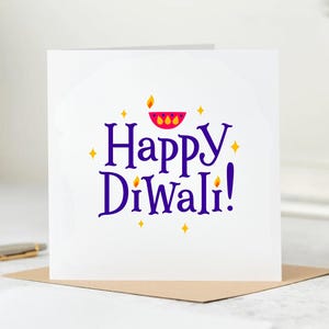 Happy Diwali Card, Festival of Light, Diwali-wenskaart, kleurrijke kaars Diwali Card, voor familie vrienden zoon dochter moeder vader 6 x 6