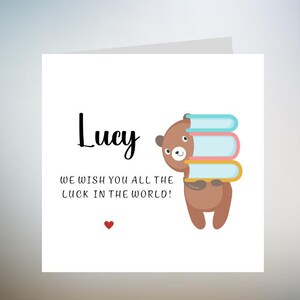 Gepersonaliseerde New Chapter Good Luck, Best Of Luck Card, New Job Good Luck Card, ik wens je alle geluk van de wereld 6 x 6