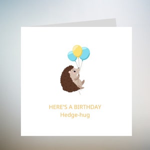 Carte d'anniversaire hérisson - cartes d'anniversaire - cartes drôles, appréciation, pour enseignant, mère, père, frère, infirmière, médecin, mentor, 6 x 6