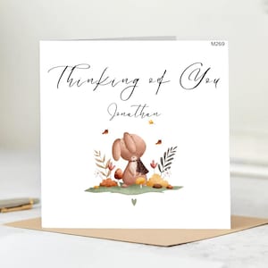 Carte pensée personnalisée pour vous - carte d'encouragement minimaliste - carte de sympathie personnalisée - pour ami, amour de longue distance. 6 x 6