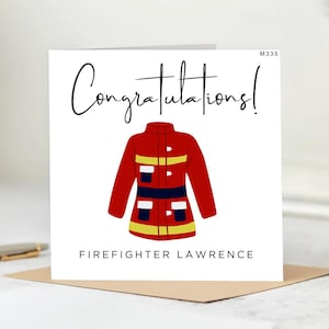Personalised New Firefighter Card Congratulations Student Fireman Graduate Card Handmade New Firewoman Gifts 2024 1st Firefighter Job 6x6