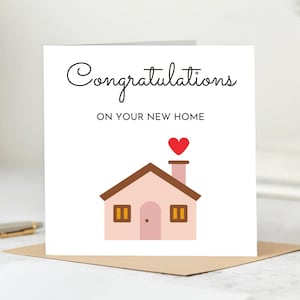 Carte Happy New Home, Félicitations pour votre nouvelle maison, Carte pour nouvelle maison, Carte de pendaison de crémaillère, Carte pour nouvelle maison pour amis, Première carte pour maison 6 x 6