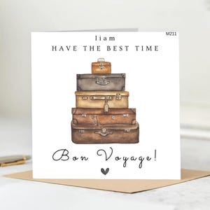 L'aventure vous attend, carte personnalisée, carte Bon voyage, carte de départ, carte tu nous manqueras, carte de bonne chance 6 x 6